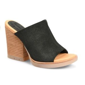 KORK-EASE LAWTON BLACK LEATHER PLATFORM SANDAL